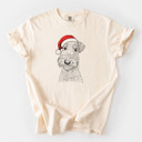 Large Ivory - Airedale Terrier Santa Dog Breed Comfort Colors T-shirts - 40+ Dog Breeds