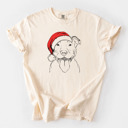 XXL Ivory - Pitbull Santa Dog Breed Comfort Colors T-shirts - 40+ Dog Breeds