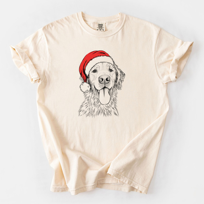 Santa Dog Breed Comfort Colors T-shirts - 40+ Dog Breeds