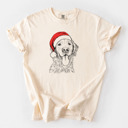 Small Ivory - Golden Retriever Santa Dog Breed Comfort Colors T-shirts - 40+ Dog Breeds