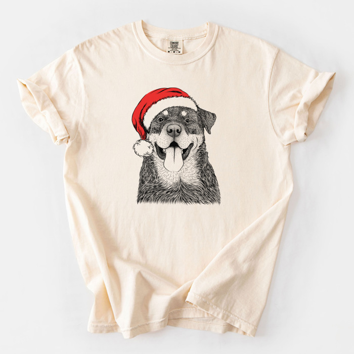 Santa Dog Breed Comfort Colors T-shirts - 40+ Dog Breeds
