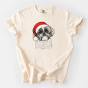 Large Ivory - Shih Tzu Santa Dog Breed Comfort Colors T-shirts - 40+ Dog Breeds