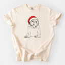 Large Ivory - English Bulldog Santa Dog Breed Comfort Colors T-shirts - 40+ Dog Breeds