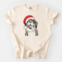 XXL Ivory - Bernese Mountain Dog Santa Dog Breed Comfort Colors T-shirts - 40+ Dog Breeds