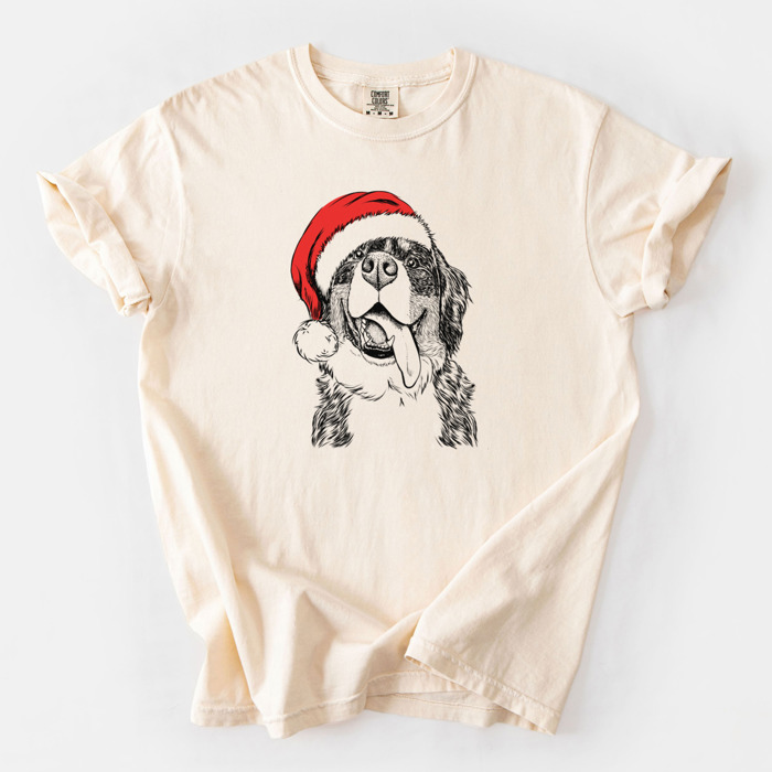 Santa Dog Breed Comfort Colors T-shirts - 40+ Dog Breeds