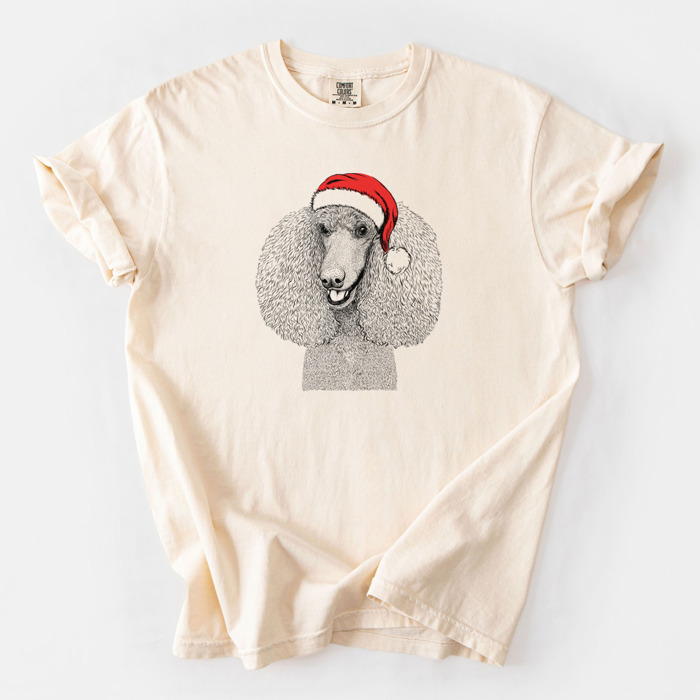 Santa Dog Breed Comfort Colors T-shirts - 40+ Dog Breeds