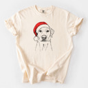 XL Ivory - Yellow Lab Santa Dog Breed Comfort Colors T-shirts - 40+ Dog Breeds
