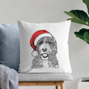 Bernedoodle Santa Hat Dog Breed Throw Pillow Cover - 40+ Dog Breeds