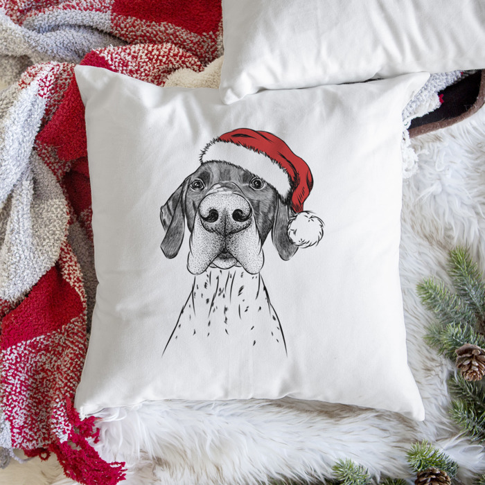 Santa Hat Dog Breed Throw Pillow Cover - 40+ Dog Breeds