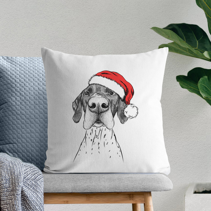 Santa Hat Dog Breed Throw Pillow Cover - 40+ Dog Breeds