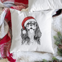 Cavalier King Charles Santa Hat Dog Breed Throw Pillow Cover - 40+ Dog Breeds