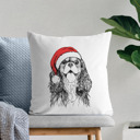 Cavalier King Charles Santa Hat Dog Breed Throw Pillow Cover - 40+ Dog Breeds