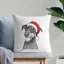 Doberman Pinscher Natural Santa Hat Dog Breed Throw Pillow Cover - 40+ Dog Breeds