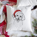 Bichon Frise Santa Hat Dog Breed Throw Pillow Cover - 40+ Dog Breeds
