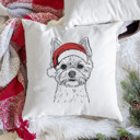 Yorkie Santa Hat Dog Breed Throw Pillow Cover - 40+ Dog Breeds