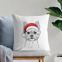 Yorkie Santa Hat Dog Breed Throw Pillow Cover - 40+ Dog Breeds