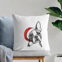 Boston Terrier Santa Hat Dog Breed Throw Pillow Cover - 40+ Dog Breeds