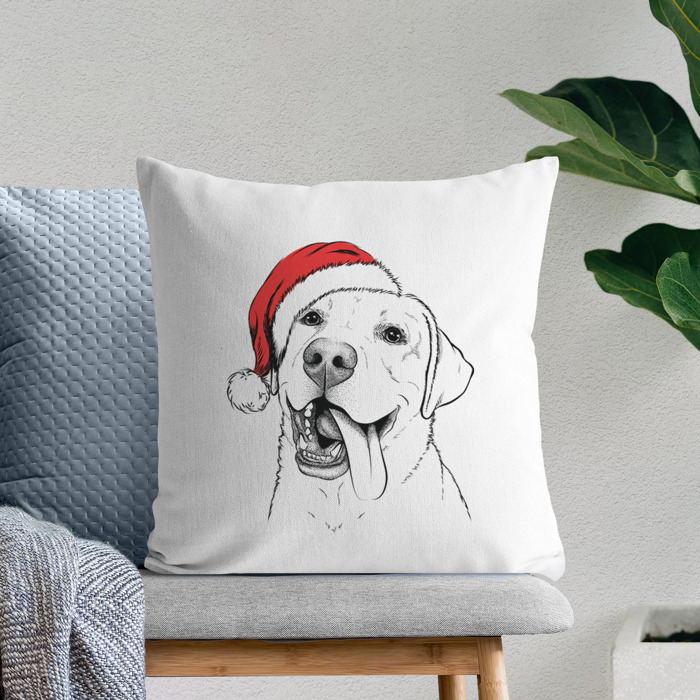 Santa Hat Dog Breed Throw Pillow Cover - 40+ Dog Breeds