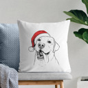 Labrador Retriever 2 Santa Hat Dog Breed Throw Pillow Cover - 40+ Dog Breeds