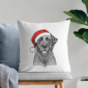 Black Lab Santa Hat Dog Breed Throw Pillow Cover - 40+ Dog Breeds