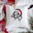 Beagle Santa Hat Dog Breed Throw Pillow Cover - 40+ Dog Breeds