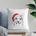 Corgi Santa Hat Dog Breed Throw Pillow Cover - 40+ Dog Breeds