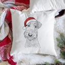 Airedale Terrier Santa Hat Dog Breed Throw Pillow Cover - 40+ Dog Breeds