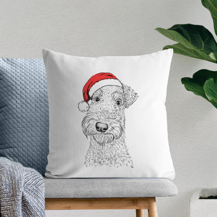 Santa Hat Dog Breed Throw Pillow Cover - 40+ Dog Breeds