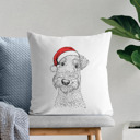 Airedale Terrier Santa Hat Dog Breed Throw Pillow Cover - 40+ Dog Breeds