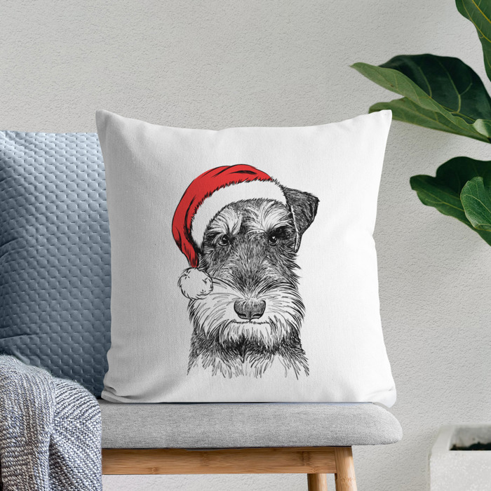 Santa Hat Dog Breed Throw Pillow Cover - 40+ Dog Breeds