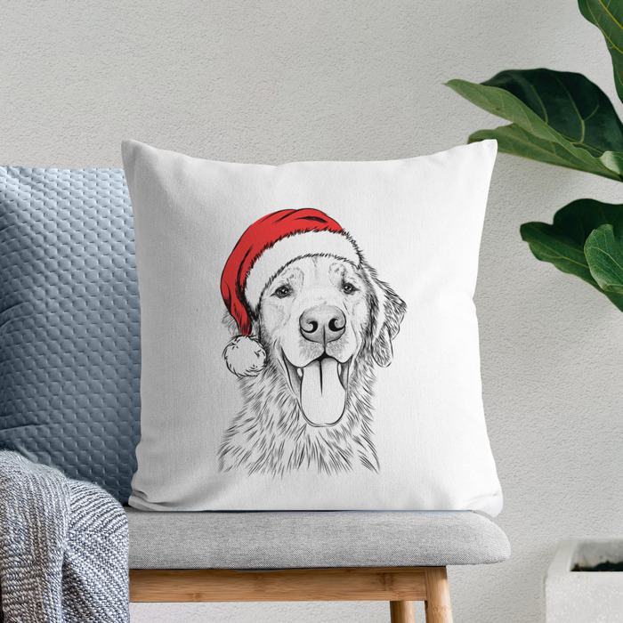 Santa Hat Dog Breed Throw Pillow Cover - 40+ Dog Breeds