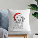 Golden Retriever Santa Hat Dog Breed Throw Pillow Cover - 40+ Dog Breeds