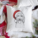 Goldendoodle Santa Hat Dog Breed Throw Pillow Cover - 40+ Dog Breeds