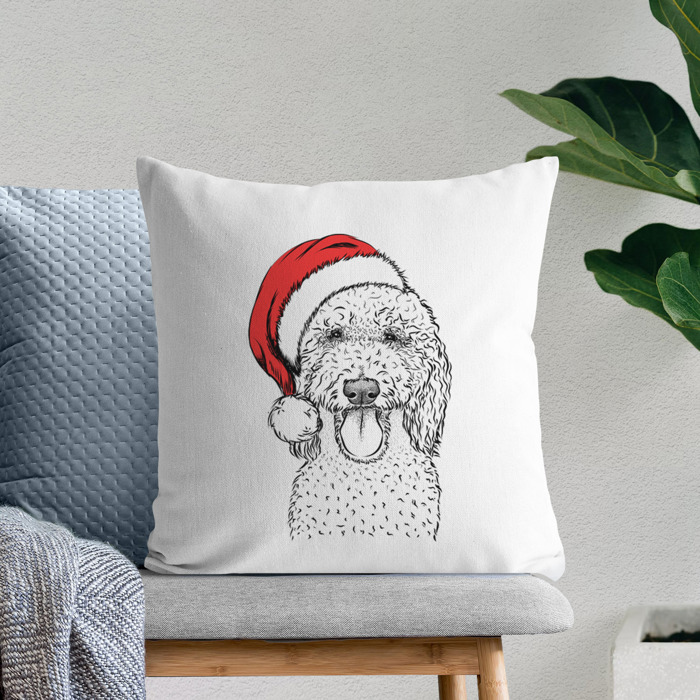 Santa Hat Dog Breed Throw Pillow Cover - 40+ Dog Breeds