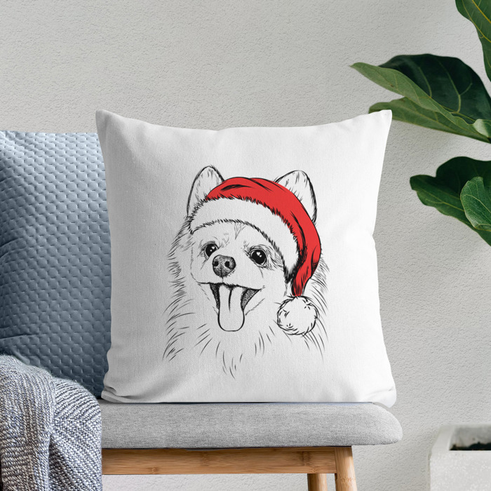 Santa Hat Dog Breed Throw Pillow Cover - 40+ Dog Breeds