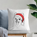Pomeranian Santa Hat Dog Breed Throw Pillow Cover - 40+ Dog Breeds