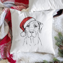 Labrador Retriever 1 Santa Hat Dog Breed Throw Pillow Cover - 40+ Dog Breeds