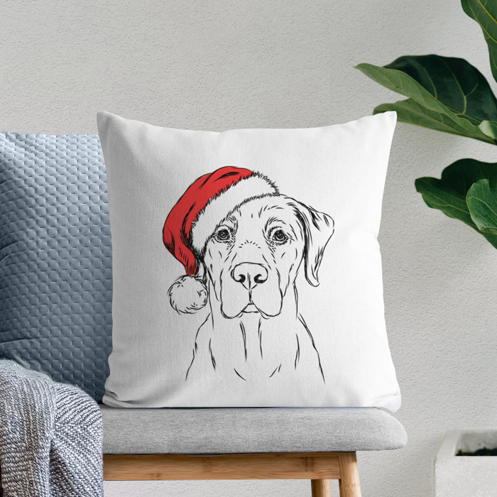 Santa Hat Dog Breed Throw Pillow Cover - 40+ Dog Breeds