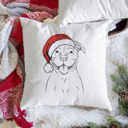 American Bulldog Santa Hat Dog Breed Throw Pillow Cover - 40+ Dog Breeds