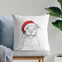 American Bulldog Santa Hat Dog Breed Throw Pillow Cover - 40+ Dog Breeds