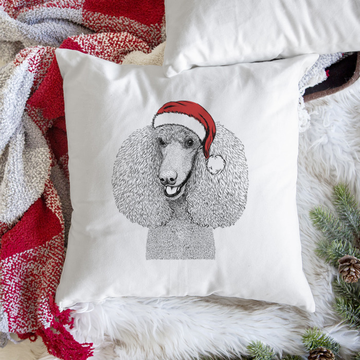 Santa Hat Dog Breed Throw Pillow Cover - 40+ Dog Breeds