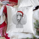 Poodle Santa Hat Dog Breed Throw Pillow Cover - 40+ Dog Breeds