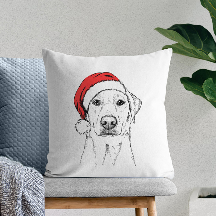 Santa Hat Dog Breed Throw Pillow Cover - 40+ Dog Breeds