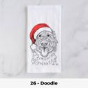 26 - Doodle Santa Hat Christmas Dog Tea Towel - 25+ Breeds