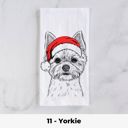 11 - Yorkie Santa Hat Christmas Dog Tea Towel - 25+ Breeds