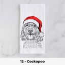 12 - Cockapoo Santa Hat Christmas Dog Tea Towel - 25+ Breeds