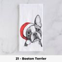 21 - Boston Terrier Santa Hat Christmas Dog Tea Towel - 25+ Breeds