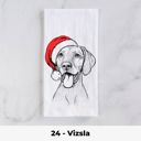 24 - Vizsla Santa Hat Christmas Dog Tea Towel - 25+ Breeds