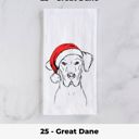 25 - Great Dane Santa Hat Christmas Dog Tea Towel - 25+ Breeds