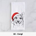 22 - Corgi Santa Hat Christmas Dog Tea Towel - 25+ Breeds